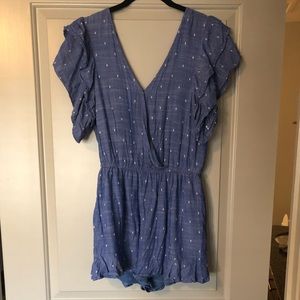 American Eagle Blue Romper w Ruffle Sleeves - M